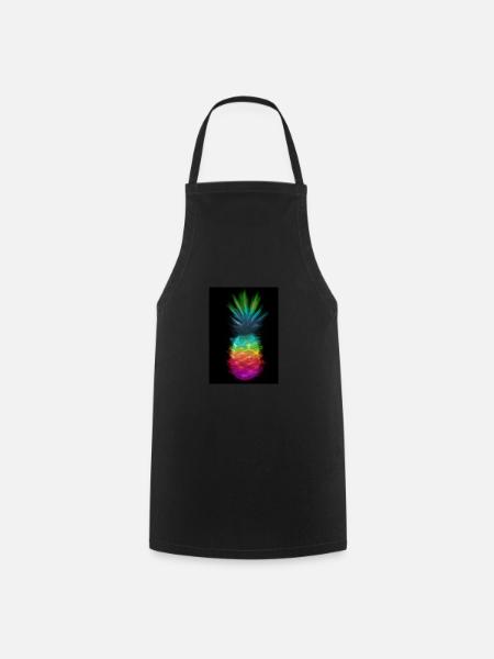 Regenbogen Ananas - Kochschürze - Schwarz