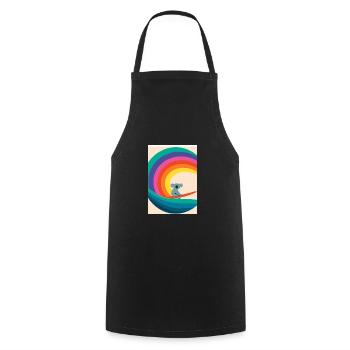 Surfender Regenbogen-Koala - Kochschürze - Schwarz - Vorne - AI Model Male 185 dark (185cm)