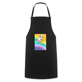 Surfender Regenbogen-Koala - Kochschürze - Schwarz - Vorne - AI Model Male 185 dark (185cm)