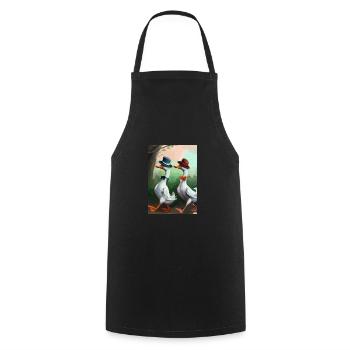 Zwei Enten - Kochschürze - Schwarz - Vorne - AI Model Male 185 dark (185cm)