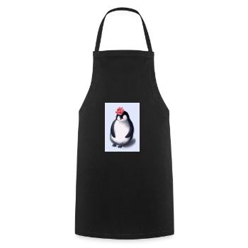 Pinguin mit niedlicher rosa Mütze - Kochschürze - Schwarz - Vorne - AI Model Male 185 dark (185cm)