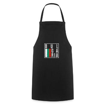 Bulgaria - Cooking Apron - black - Front - AI Model Male 185 dark (185cm)