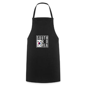 Corée du Sud - Tablier de cuisine - noir - Devant - AI Model Male 185 dark (185cm)