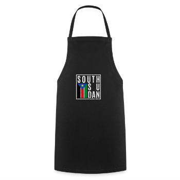 South Sudan - Cooking Apron - black - Front - AI Model Male 185 dark (185cm)