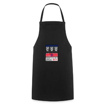 CDG Aéroport de Charles de Gaulle Paris France - Tablier de cuisine - noir - Devant - AI Model Male 185 dark (185cm)