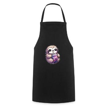 Faultiere trinkt Bubble Tea kawaii Galaxy Boba - Kochschürze - Schwarz - Vorne - AI Model Male 185 dark (185cm)