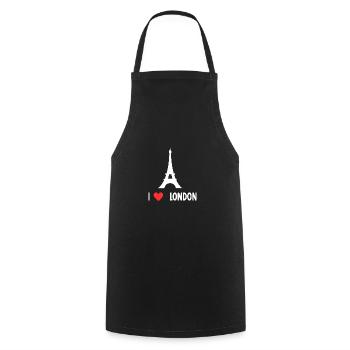 I love london - Cooking Apron - black - Front - AI Model Male 185 dark (185cm)