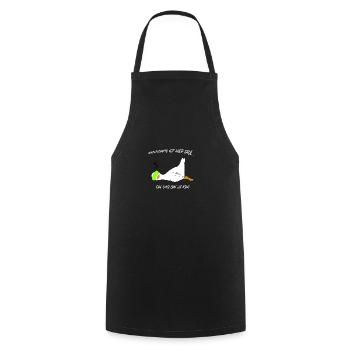 Ente lustig faul Spruch - Kochschürze - Schwarz - Vorne - AI Model Male 185 dark (185cm)
