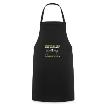 Witziger Tennis Spruch | Spieler Trainer Geschenke - Kochschürze - Schwarz - Vorne - AI Model Male 185 dark (185cm)
