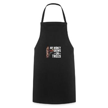 Woodworking My Money Grows On Trees Lumberjack - Cooking Apron - black - Front - AI Model Male 185 dark (185cm)
