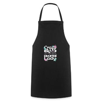 Roller Coaster Amusement Park Amusement Park - Cooking Apron - black - Front - AI Model Male 185 dark (185cm)