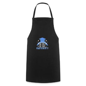 Master's degree University - Cooking Apron - black - Front - AI Model Male 185 dark (185cm)