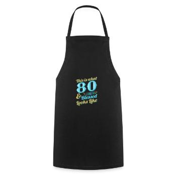 80th birthday 80 years old - Cooking Apron - black - Front - AI Model Male 185 dark (185cm)