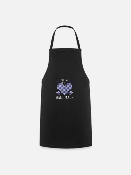 Cross Stitch Cross Stitch Embroidery - Cooking Apron - black