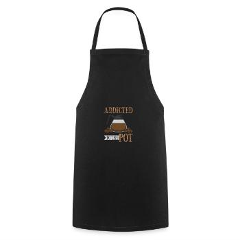 Addicted To The Pot Coffee Drinker - Cooking Apron - black - Front - AI Model Male 185 dark (185cm)