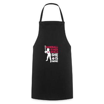 Baseball player Baseball - Cooking Apron - black - Front - AI Model Male 185 dark (185cm)