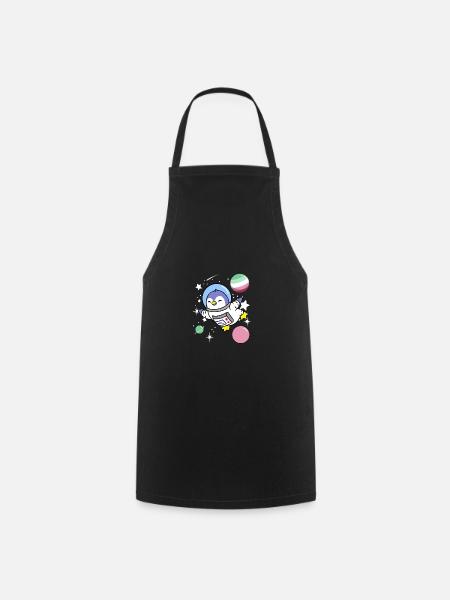 Pingouin Astronaute Abrosexual Pride - Tablier de cuisine - noir