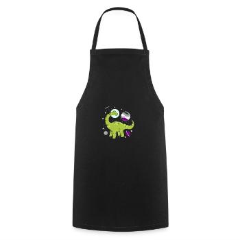 Brachiosaure dans l’espace Ace Pride - Tablier de cuisine - noir - Devant - AI Model Male 185 dark (185cm)