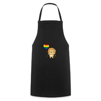 Lion Ballon LGBT Gay Pride - Tablier de cuisine - noir - Devant - AI Model Male 185 dark (185cm)