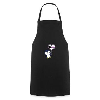 Pinguin Ballon Demisexual Pride - Kochschürze - Schwarz - Vorne - AI Model Male 185 dark (185cm)