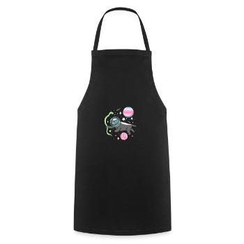 Astronaute Transféminin - Tablier de cuisine - noir - Devant - AI Model Male 185 dark (185cm)