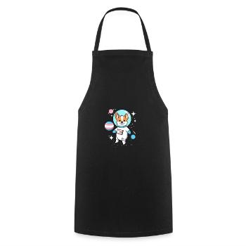 Corgi Space Trans Pride - Cooking Apron - black - Front - AI Model Male 185 dark (185cm)