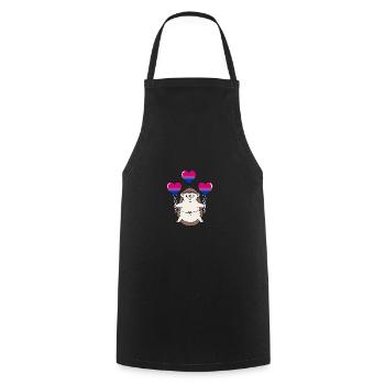 Hérisson Ballon Bisexual Pride - Tablier de cuisine - noir - Devant - AI Model Male 185 dark (185cm)
