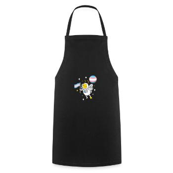 Abeille transgenre dans l’espace Trans Pride - Tablier de cuisine - noir - Devant - AI Model Male 185 dark (185cm)