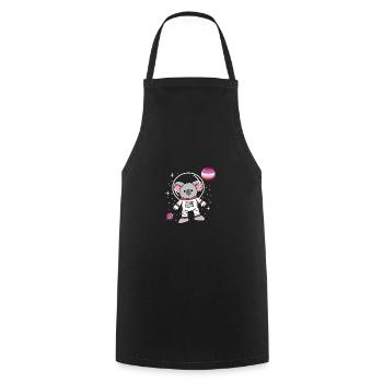 Fierté lesbienne des astronautes de Koala - Tablier de cuisine - noir - Devant - AI Model Male 185 dark (185cm)