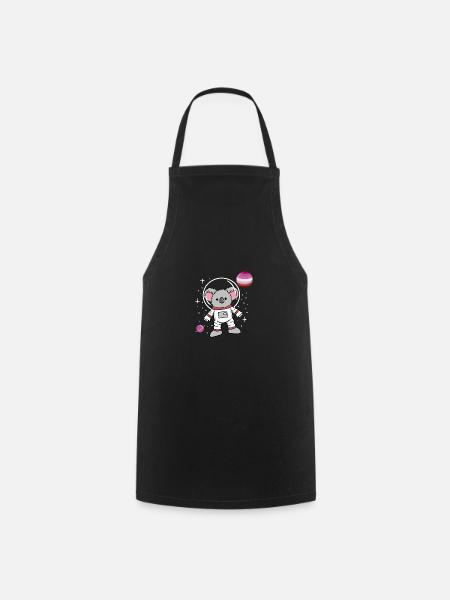 Fierté lesbienne des astronautes de Koala - Tablier de cuisine - noir