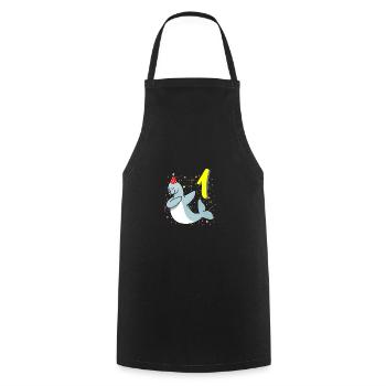 1 year old seal birthday - Cooking Apron - black - Front - AI Model Male 185 dark (185cm)