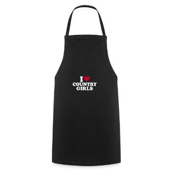 I Love Country Girls - Cooking Apron - black - Front - AI Model Male 185 dark (185cm)