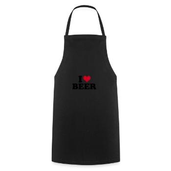 I Love Beer - Cooking Apron - black - Front - AI Model Male 185 dark (185cm)