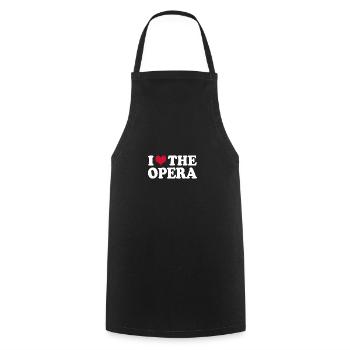 I Love The Opera - Cooking Apron - black - Front - AI Model Male 185 dark (185cm)
