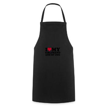 I Love My Girlfriend And My Dog - Kochschürze - Schwarz - Vorne - AI Model Male 185 dark (185cm)