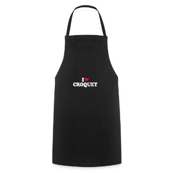 I Love Croquet - Cooking Apron - black - Front - AI Model Male 185 dark (185cm)