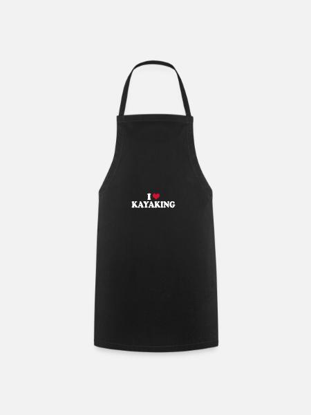 Kajak Kajakfahren I Love Kayaking - Kochschürze - Schwarz