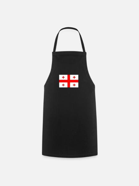 Drapeau de la Géorgie - Tablier de cuisine - noir