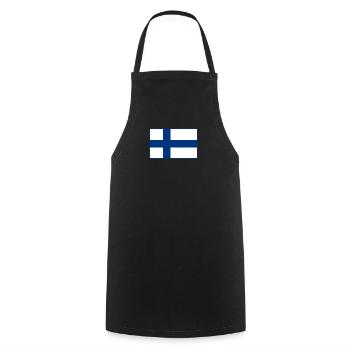 Drapeau de la Finlande - Tablier de cuisine - noir - Devant - AI Model Male 185 dark (185cm)