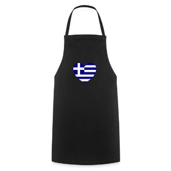 Griechenland Flagge Herz Hellas - Kochschürze - Schwarz - Vorne - AI Model Male 185 dark (185cm)