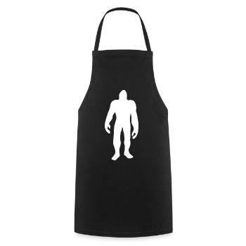 Bigfoot Silhouette Minimaliste Conte de fées - Tablier de cuisine - noir - Devant - AI Model Male 185 dark (185cm)