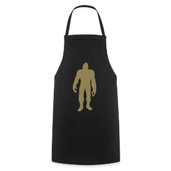 Bigfoot Silhouette Minimaliste Conte de fées - Tablier de cuisine - noir - Devant - AI Model Male 185 dark (185cm)