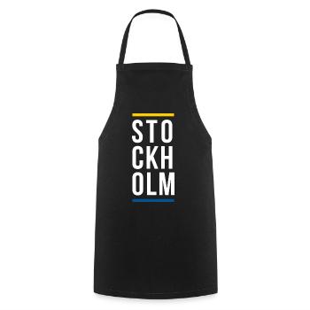 Stockholm City logo design - Cooking Apron - black - Front - AI Model Male 185 dark (185cm)