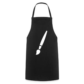 Brush, Painting, Art Symbol - Cooking Apron - black - Front - AI Model Male 185 dark (185cm)