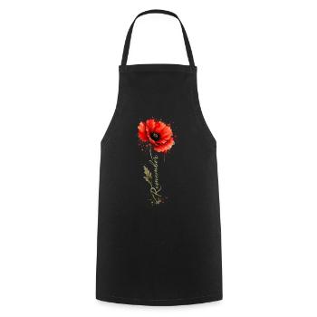 Poppy Remember | Remembrance Day Tribute - Cooking Apron - black - Front - AI Model Male 185 dark (185cm)