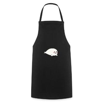 Cute seal baby / Sweet seal - Cooking Apron - black - Front - AI Model Male 185 dark (185cm)