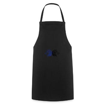 Woelfe Tribal 2 - Cooking Apron - black - Front - AI Model Male 185 dark (185cm)