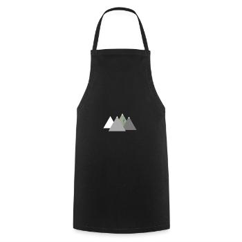 Bergpanorama, Bergwelten, Schneeberge, Berge - Kochschürze - Schwarz - Vorne - AI Model Male 185 dark (185cm)