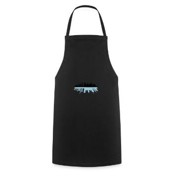 city skyline - Cooking Apron - black - Front - AI Model Male 185 dark (185cm)