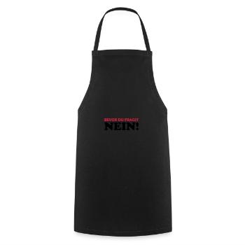 befor du fragst nein - Kochschürze - Schwarz - Vorne - AI Model Male 185 dark (185cm)
